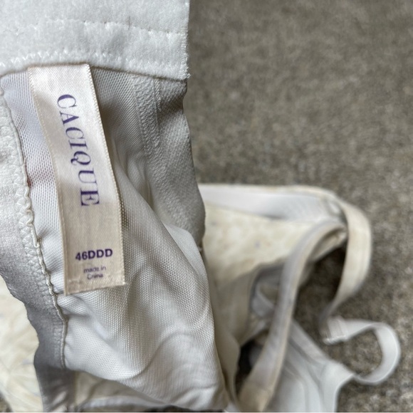 Cacique 46DDD Bra Ivory Leopard Lightly Padded Underwire Back Closure - Picture 3 of 4